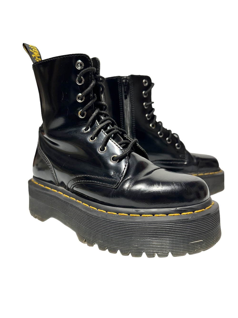 DR. MARTENS Jadon Patent Platform Combat Boots Goth Grunge Punk